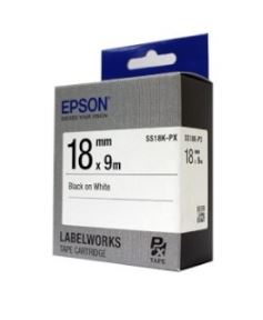 [EPSON] SS18K-PX 라벨테이프 바탕(흰색)/글씨(검정) 18mm