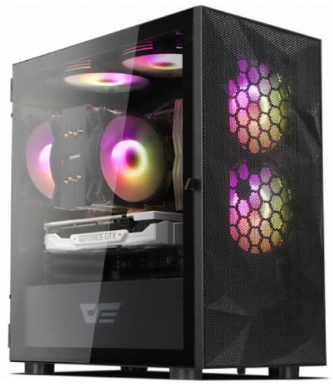 [darkFlash] DLM21 RGB MESH 강화유리 블랙 (미니타워)