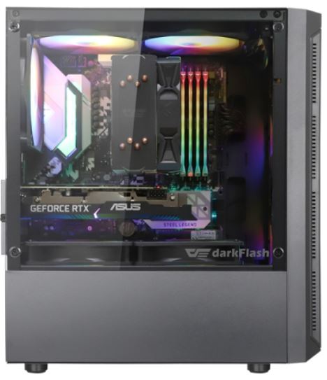 [darkFlash] DK300M RGB 강화유리 (블랙) (미니타워)