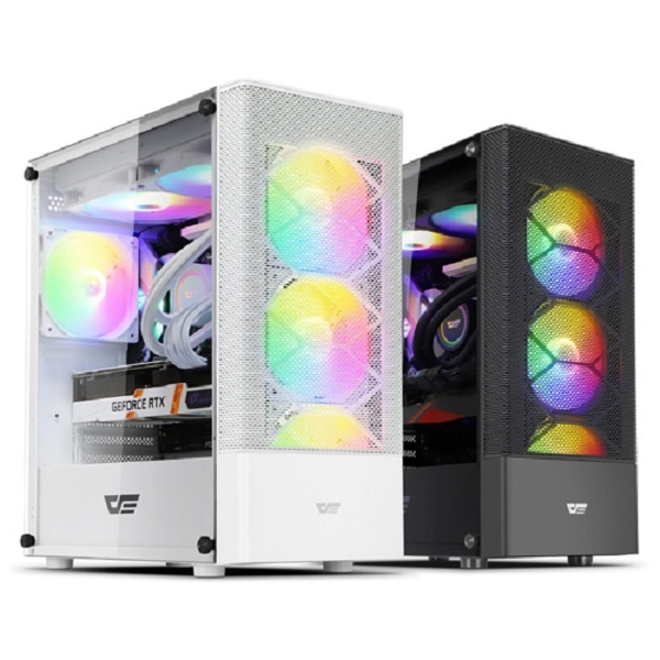 [darkFlash] DK200 MESH RGB ADVANCED 강화유리 (화이트) (미니타워)